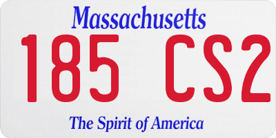 MA license plate 185CS2