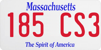 MA license plate 185CS3