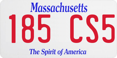 MA license plate 185CS5