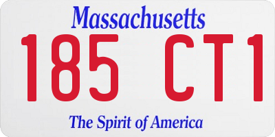 MA license plate 185CT1