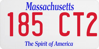 MA license plate 185CT2