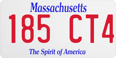 MA license plate 185CT4