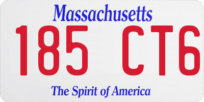 MA license plate 185CT6