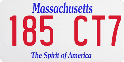 MA license plate 185CT7