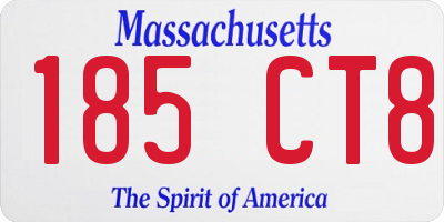 MA license plate 185CT8