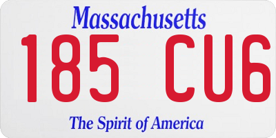 MA license plate 185CU6