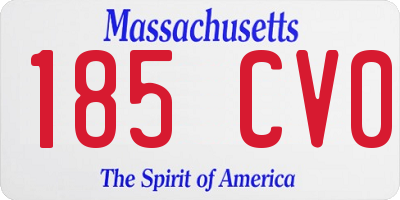 MA license plate 185CV0