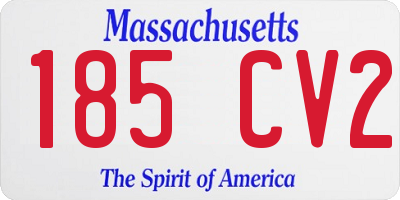 MA license plate 185CV2