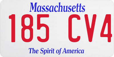 MA license plate 185CV4