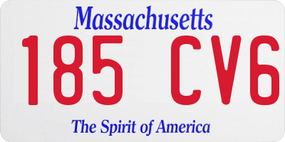 MA license plate 185CV6