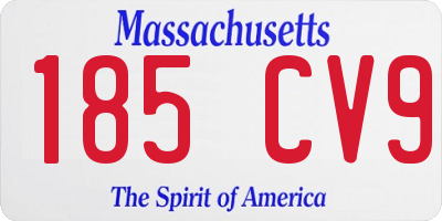 MA license plate 185CV9