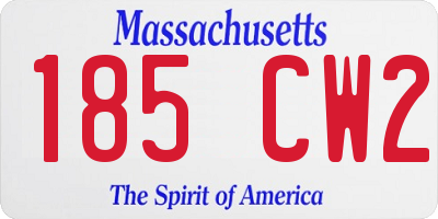 MA license plate 185CW2