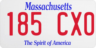 MA license plate 185CX0