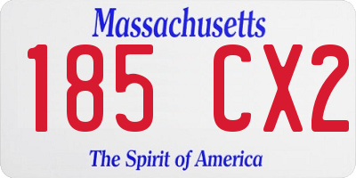 MA license plate 185CX2