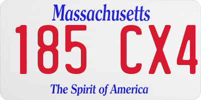 MA license plate 185CX4