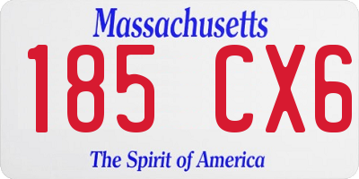MA license plate 185CX6