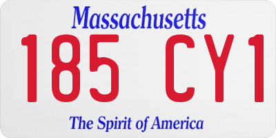 MA license plate 185CY1