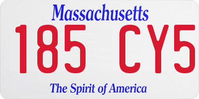 MA license plate 185CY5