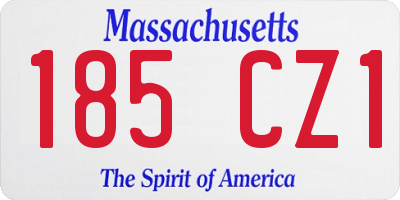 MA license plate 185CZ1