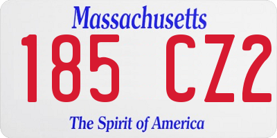 MA license plate 185CZ2