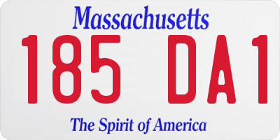 MA license plate 185DA1