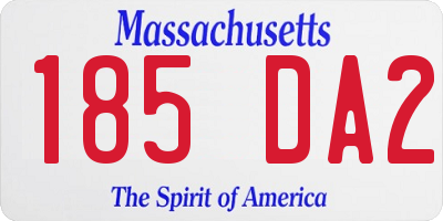 MA license plate 185DA2