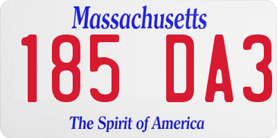 MA license plate 185DA3