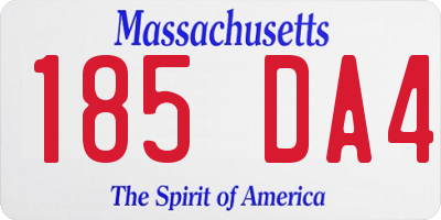 MA license plate 185DA4