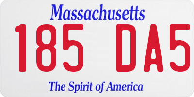MA license plate 185DA5