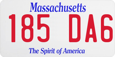MA license plate 185DA6