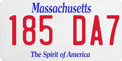 MA license plate 185DA7