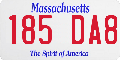 MA license plate 185DA8