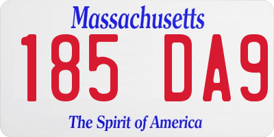 MA license plate 185DA9