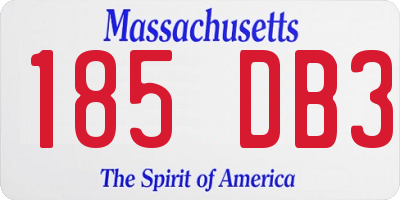 MA license plate 185DB3