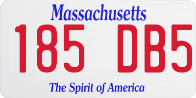 MA license plate 185DB5