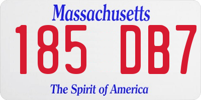MA license plate 185DB7