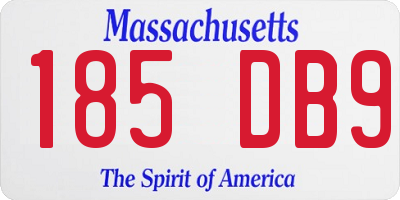 MA license plate 185DB9