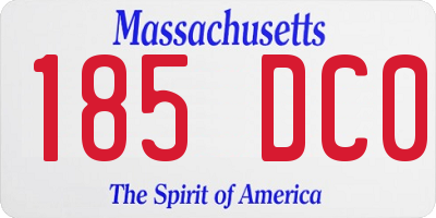 MA license plate 185DC0