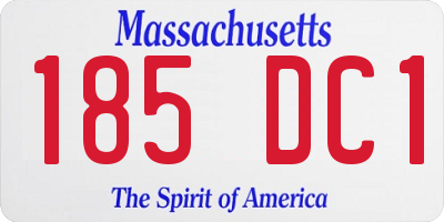 MA license plate 185DC1