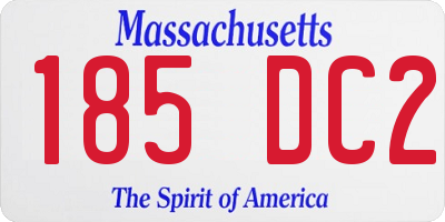 MA license plate 185DC2