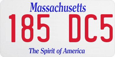 MA license plate 185DC5