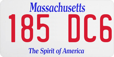 MA license plate 185DC6
