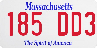 MA license plate 185DD3