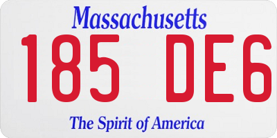 MA license plate 185DE6