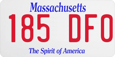 MA license plate 185DF0