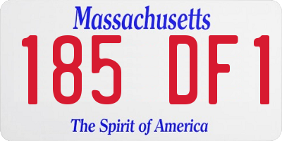 MA license plate 185DF1