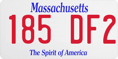 MA license plate 185DF2