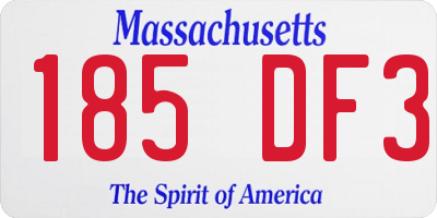 MA license plate 185DF3