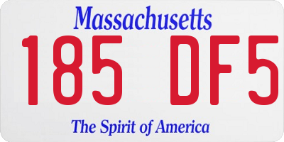 MA license plate 185DF5