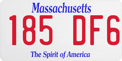 MA license plate 185DF6